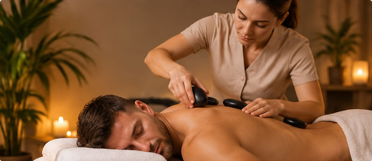 Massagem com Pedras Quentes