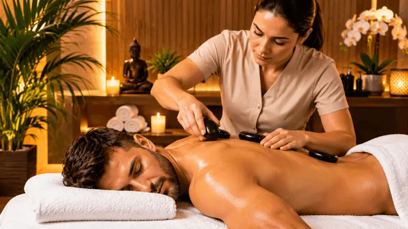 Massagem com Pedras Quentes